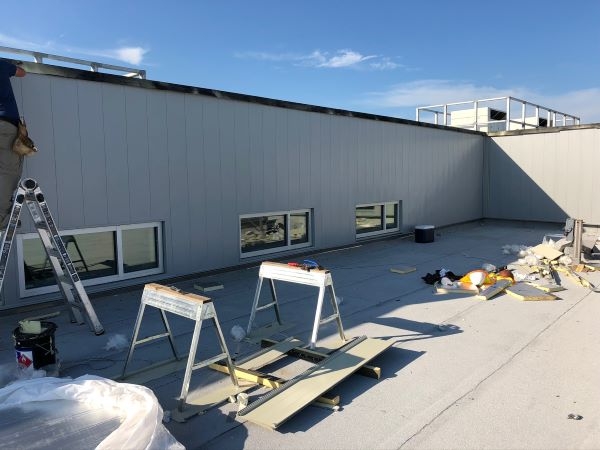 Commercial roof and wall replacement completed